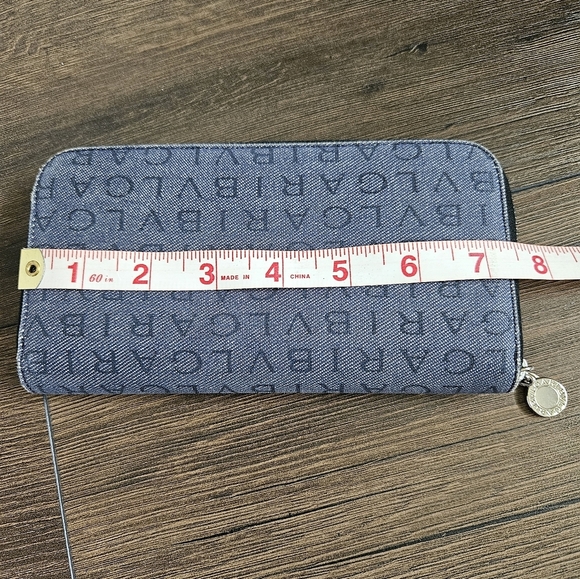 Bvlgari Denim Blue Rettare Logo Mania Zip-Around Wallet - Picture 8 of 12